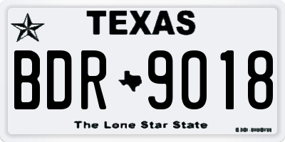 TX license plate BDR9018