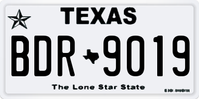 TX license plate BDR9019
