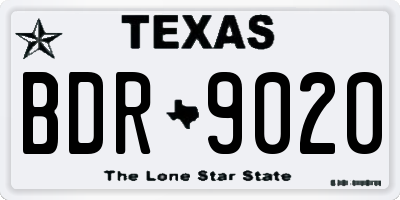 TX license plate BDR9020