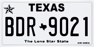 TX license plate BDR9021