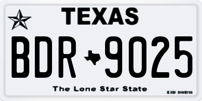TX license plate BDR9025
