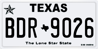 TX license plate BDR9026