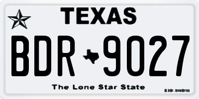 TX license plate BDR9027