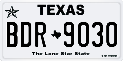 TX license plate BDR9030
