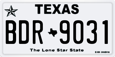 TX license plate BDR9031