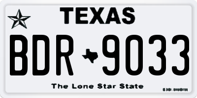 TX license plate BDR9033