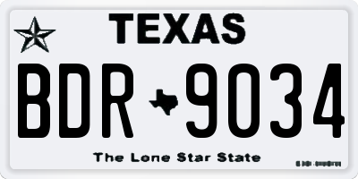 TX license plate BDR9034