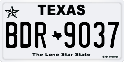 TX license plate BDR9037