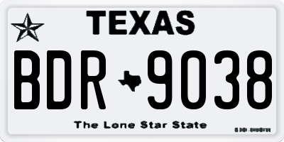 TX license plate BDR9038