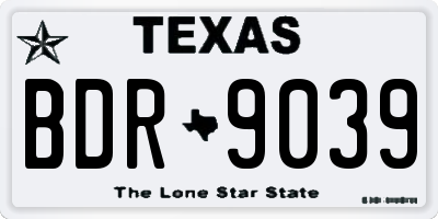 TX license plate BDR9039
