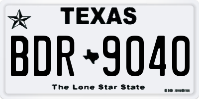 TX license plate BDR9040