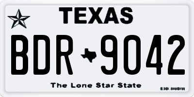 TX license plate BDR9042