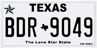 TX license plate BDR9049