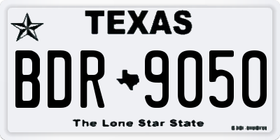 TX license plate BDR9050
