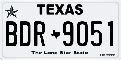 TX license plate BDR9051