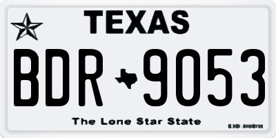 TX license plate BDR9053