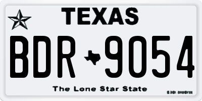 TX license plate BDR9054