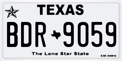 TX license plate BDR9059