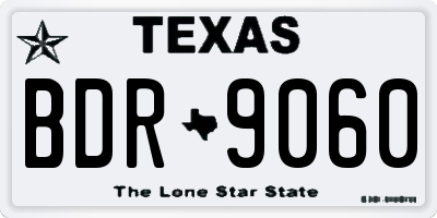 TX license plate BDR9060