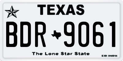 TX license plate BDR9061
