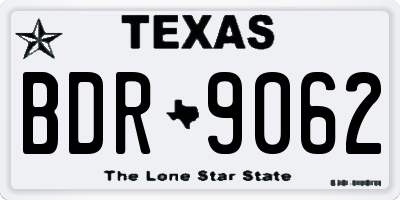 TX license plate BDR9062