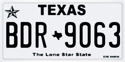 TX license plate BDR9063