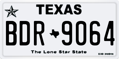 TX license plate BDR9064