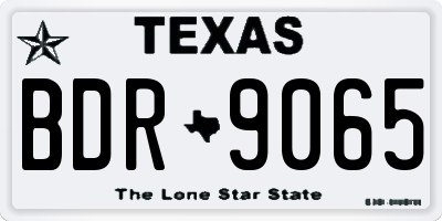 TX license plate BDR9065