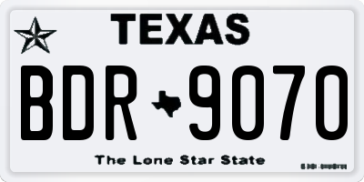 TX license plate BDR9070
