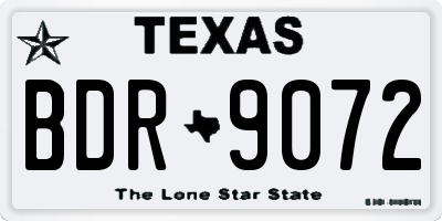 TX license plate BDR9072