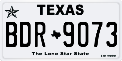 TX license plate BDR9073