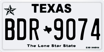 TX license plate BDR9074