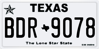 TX license plate BDR9078