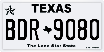 TX license plate BDR9080
