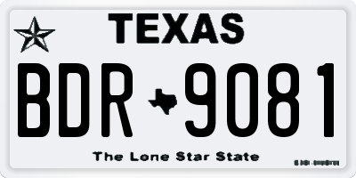 TX license plate BDR9081