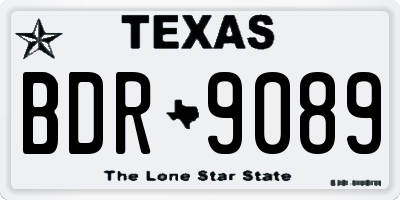 TX license plate BDR9089