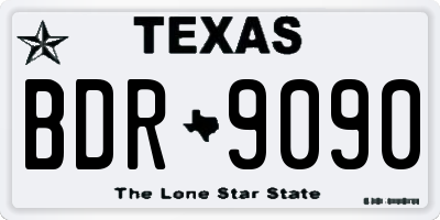 TX license plate BDR9090