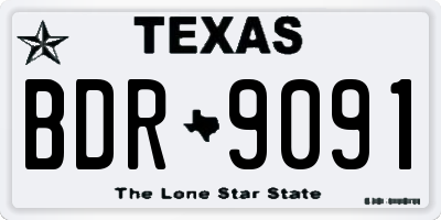 TX license plate BDR9091