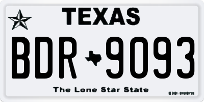TX license plate BDR9093