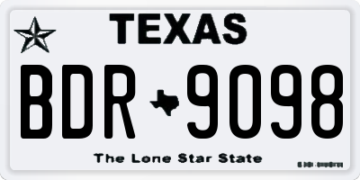 TX license plate BDR9098