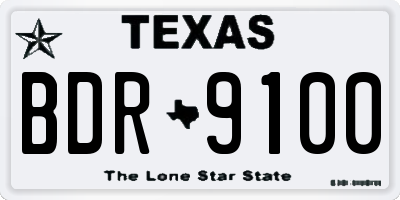 TX license plate BDR9100
