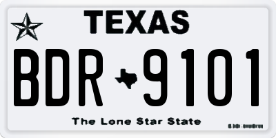 TX license plate BDR9101