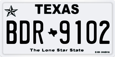 TX license plate BDR9102