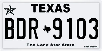 TX license plate BDR9103
