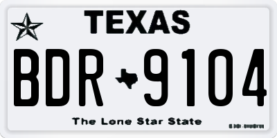 TX license plate BDR9104