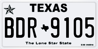 TX license plate BDR9105