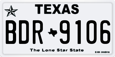 TX license plate BDR9106