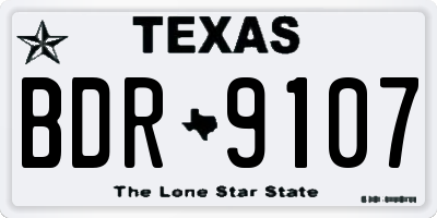 TX license plate BDR9107