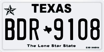 TX license plate BDR9108
