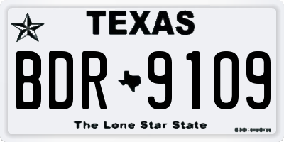 TX license plate BDR9109